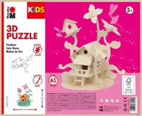 Marabu KiDS Feenhaus 3D-Puzzle, 43 (bemalbar) Teile