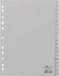 Durable 6510-10, DURABLE Ordnerregister DIN A4 Vollformat A-Z grau 20-teilig, 1 Satz