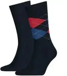 Tommy Hilfiger 2P Men Sock Check Blau/Rot Gr 39/42 Herren