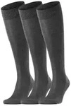 Falke 3P Tiago Knee-high Grau Baumwolle Gr 39/40 Herren