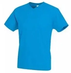 Stedman Classic V-Neck Men T-shirt Blau Baumwolle Medium Herren