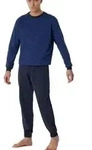 Schiesser Comfort Essentials Long Pyjamas Marine Baumwolle 48 Herren