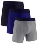 Under Armour 3P Performance Tech Solid 6in Boxers Schwarz/Blau Polyester Small Herren