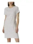 Schiesser Women Shortsleeve Nightshirt Wei&szlig;/Grau Baumwolle 36 Damen