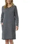 Schiesser Women Longsleeve Nightdress Blau/Wei&szlig; Baumwolle 36 Damen