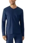 Mey Solid Night Long-Sleeved T-Shirt Dunkelblau Baumwolle Small Herren