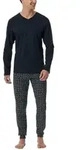 Schiesser Casual Essentials Long Sleeve Pyjamas Dunkelblau Baumwolle 48 Herren