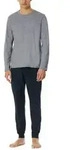 Schiesser Casual Essentials Long Pyjama With Cuffs Dunkelblau Baumwolle Small Herren