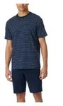 Schiesser Casual Essentials Short Sleeve Pyjama Dunkelblau Baumwolle Small Herren