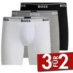 BOSS 3P Power Boxer Brief Long Grau/Schwarz Baumwolle Medium Herren