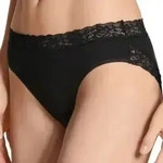 Calida Natural Comfort Lace Brief Schwarz Baumwolle Large Damen