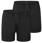 Schiesser 2P Long Boxershorts Schwarz Baumwolle Small Herren