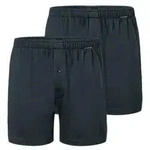 Schiesser 2P Long Boxershorts Dunkelblau Baumwolle Small Herren