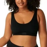 Sloggi BH 2P Double Comfort Top Schwarz Baumwolle 36 Damen