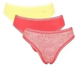 Sloggi 3P GO Crush High Leg Briefs Rosa/Gelb Baumwolle X-Small Damen