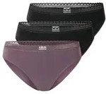 Schiesser 3P Modern Lace Rio Briefs Lila/Schwarz Baumwolle 36 Damen