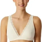 Schiesser BH Unique Cotton Soft Bra With Lace Cr&egrave;me Baumwolle B 70 Damen