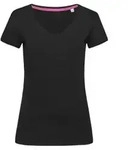 Stedman Megan V-neck Schwarz ringgesponnene Baumwolle Small Damen