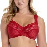 Miss Mary Jacquard And Lace Underwire Bra BH Rot C 95 Damen