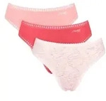 Sloggi 3P GO Crush High Leg Briefs Rot/Rosa Baumwolle X-Small Damen