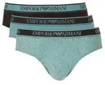 Armani Logo Brief With Core Logo 3P Schwarz/Blau Baumwolle Medium Herren