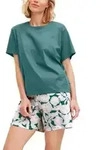 Calida Botanic Dreams Short Pyjamas Set Jadegr&uuml;n Baumwolle Small Damen