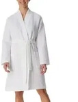 Schiesser Essentials Waffle Bathrobe Wei&szlig; Baumwolle Medium Damen