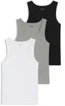BOSS 3P Tank Top RibClassic Schwarz/Grau Baumwolle Medium Herren