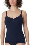 Schiesser Fine Rib Spaghetti Top Dunkelblau Baumwolle X-Small Damen