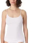 Schiesser Luxury Spaghetti Top Wei&szlig; Baumwolle 38 Damen