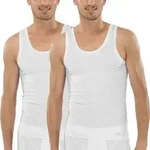 Schiesser 2P Authentic Undershirts Wei&szlig; Baumwolle Medium Herren