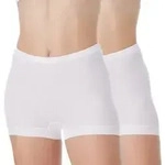 Schiesser 2P Original Classics Fine Rib Shorts Wei&szlig; Baumwolle 40 Damen