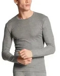 Calida Wool and Silk Shirt Long Sleeve Grau Small Herren