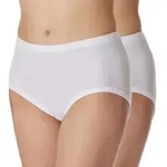 Schiesser 2P Original Classics Fine Rib Waist Panties Wei&szlig; Baumwolle 38 Damen
