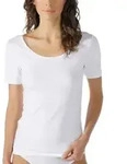 Mey Cotton Pure Short-Sleeved Top Wei&szlig; Baumwolle 36 Damen