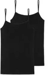 Schiesser 2P 95-5 Organic Cotton Spaghetti Top Schwarz &Ouml;kologische Baumwolle 42