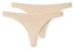 Schiesser 2P 95-5 Organic Cotton Thongs Beige &Ouml;kologische Baumwolle X-Large Damen