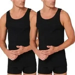 Schiesser 2P 95-5 Organic Cotton Athletic Shirt Schwarz &Ouml;kologische Baumwolle Medium