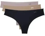 Under Armour 3P Pure Stretch Thong Schwarz Beige Small Damen