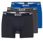 BOSS 3P Cotton Stretch Boxer Brief Long Blau/Grau Baumwolle Large Herren