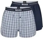 BOSS 2P Woven Boxer Shorts With Fly Dunkelblau Baumwolle Large Herren