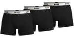 BOSS 3P Cotton Stretch Boxer Brief Long Schwarz/Wei&szlig; Baumwolle Medium Herren