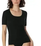 Schiesser Luxury T-Shirt Schwarz Baumwolle 36 Damen