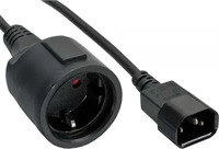 InLine 16659A, InLine Netz Adapter Kabel, Kaltger&auml;te C14 auf Schutzkontakt Buchse