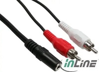 InLine 89940L, InLine Cinch/Klinke Kabel, 2x Cinch Stecker an 3,5mm Klinke...