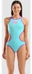 Badeanzug Damen arena One Biglogo R - Water-purple - 36