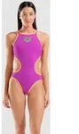 Badeanzug Damen arena One Biglogo R - Very Fuchsia-fluo Orange - 30