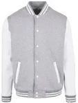 Build Your Brand - Herren Basic College Jacke - Gr&ouml;&szlig;e XS - 5XL - Heather Grey/White