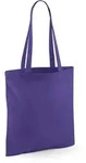 Westford Mill - Baumwoll Tragetasche mit langen Henkeln - Purple / 38 x 42 cm