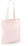 Westford Mill - Baumwoll Tragetasche mit langen Henkeln - Pastel Pink / 38 x 42 cm